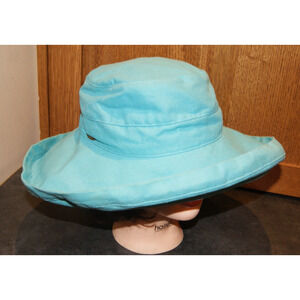 Scala Collezione Sun Hat Light Blue One Size Floppy Brim Packable Beach Summer
